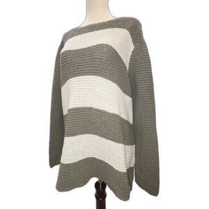 Chicos Sage Two Toned Oversize Wide Knit Sweater Chico's Size 3 US Size Large